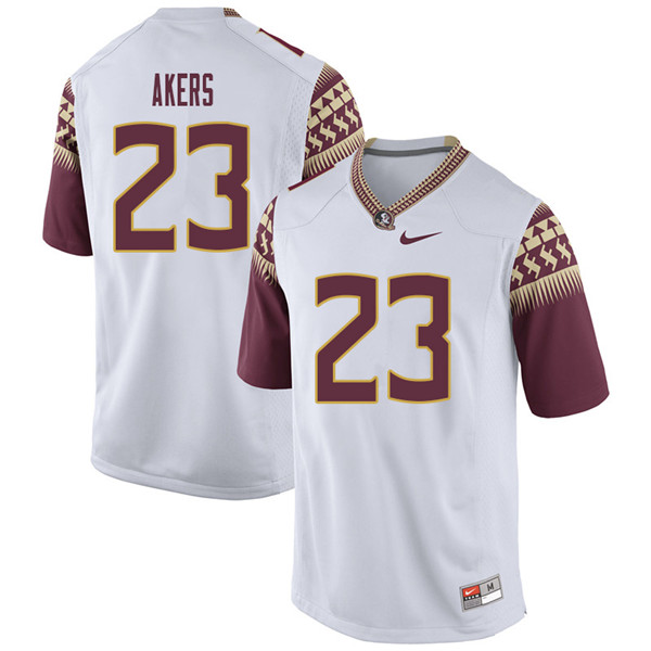 Men #23 Cam Akers Florida State Seminoles College Football Jerseys Sale-White - Click Image to Close